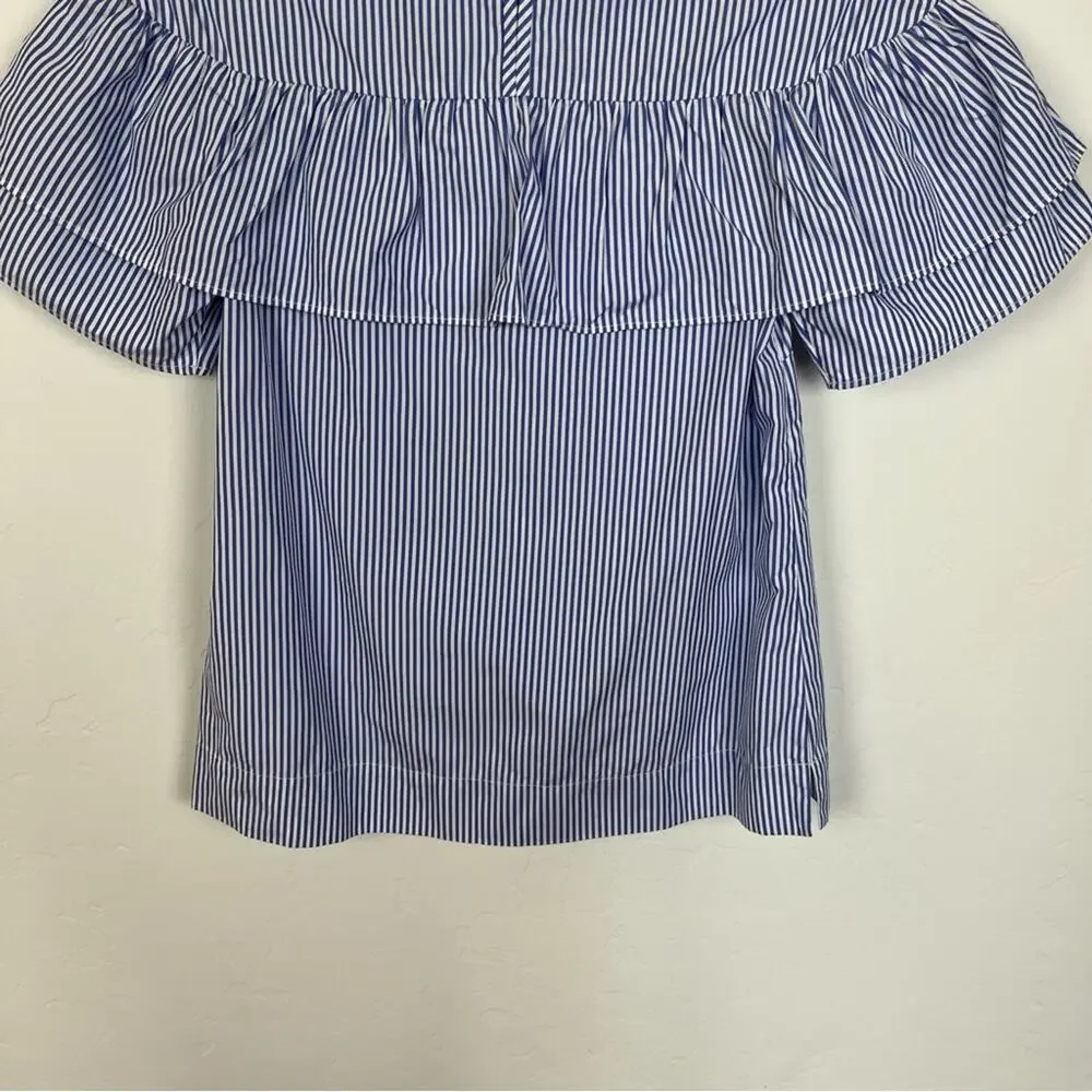 J. Crew Stripe Cotton Poplin Top NWT Size 00